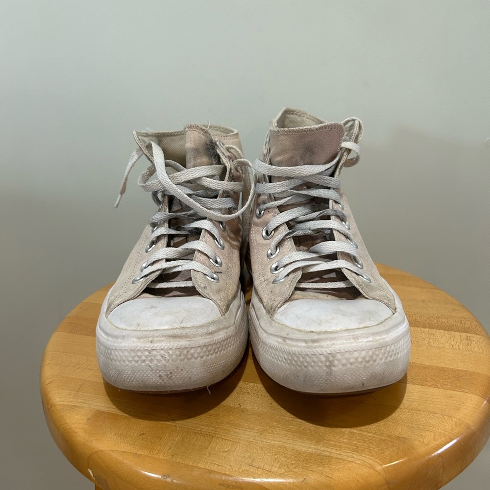 Converse Beige High Tops with Star Logo - Picture 5 of 5